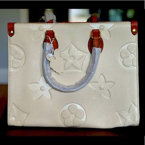 Goodnight Macaroon Jade Flower embossed tote